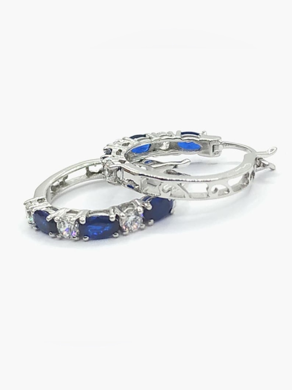 Fashion Rhinestone Crystal Hoop Earrings - New - Picture 3 of 5